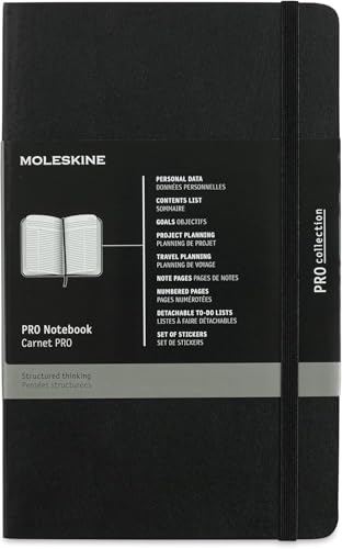 Moleskine Professional Notebook, Large, Black, Soft Cover (5 x 8.25)