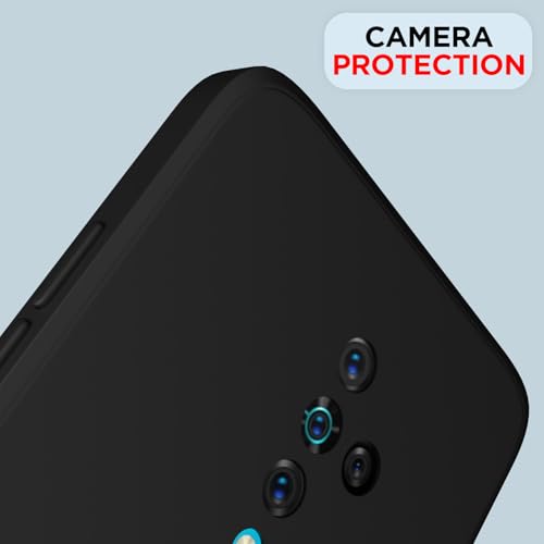 Image of Outlouders Back Cover for Vivo S1 Pro | Camera Protection | Durable Soft Matte Silicone Bumper Case (Black)