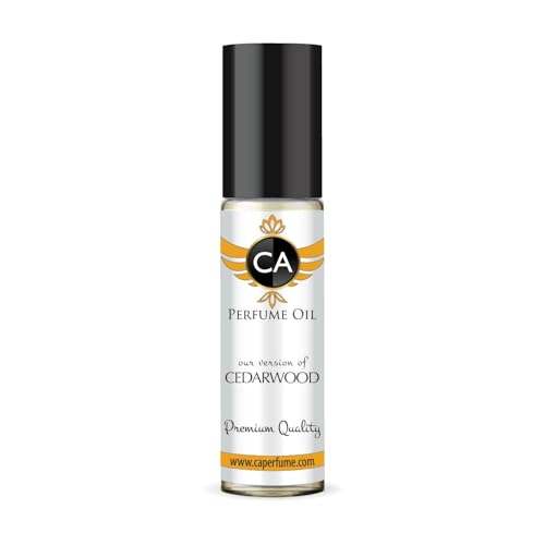 CA Perfume Originals Cedarwood Unisex Fragrance Oil Woody Scent Long Lasting Perfumes for Women &amp; Men Travel Size TSA Ready Mini Parfum Body Oil Roll-on 0.33 Fl Oz 10ml