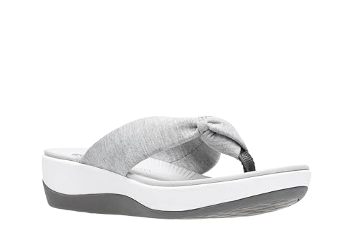 Clarks Women's Arla Glison Flip Flop, Grey Heather Fabric, 6 M US