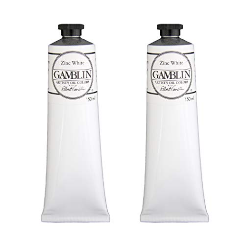 Gamblin Artist Oil Paint Set For Professionals - Zinc White - 150ml Tube - 2 Pack