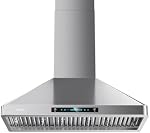 IKTCH 30" Wall Mount Range Hood, 900 CFM Ducted/Ductless with 4 Speed Fan, Pure Stainless Steel 30-inch Range Hood Featuring Gesture Sensing & Touch Control for a Smarter Life IKP02R-30