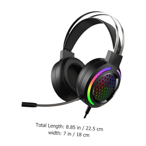 Casque de jeu Housoutil éclairage LED noir avec oreillettes confortables - 2