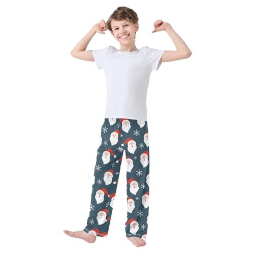 Boys' Pants Santa Snowflakes New Year Christmas Long Bottoms Jogger Pants Elastic Waist Trousers with Pockets S-XL2