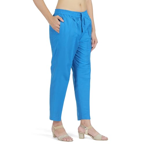 Image of Trouser Pants for Women,Stylish Trousers for Woman for Kurti Relaxed & Regular Straight fit Palazzo,Ethnic Bottom Formal Pants for Women Office wear Casual & Daily Use