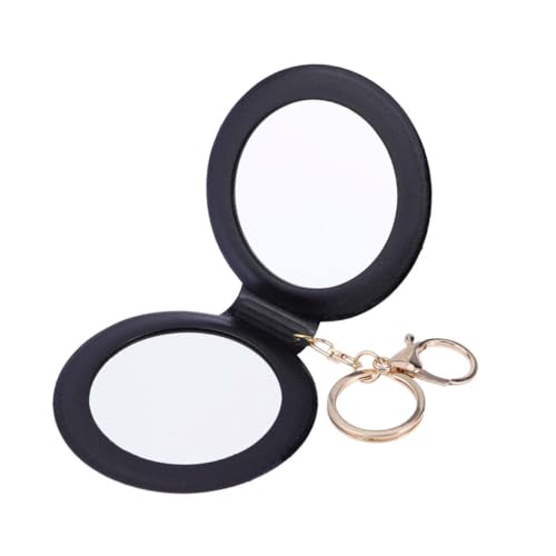 BESTYASH pequeño Espejo Maquillaje de Espejo Redondo portátil Espejo de Maquillaje portátil Espejo de Maquillaje de Viaje Compacto Espejo Compacto Lindo Espejo de Bolsillo para Mujer Negro