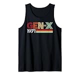 Estilo de Texto Vintage Gen X 1971 Retro Generation xer Camiseta sin Mangas