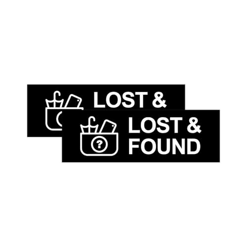 Lost and Found Sign en Noir Lot de 2 pour Ranger les Affaires Égarées à l'Hôtel