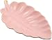 QJZZO Portagioie in Ceramica Organizzatore A Forma di Foglia Piatto Decorativo per Gingillo Vassoio Portaoggetti per Gioielli Portapiatti Ciotola per Anelli di Vanità Chiavi Decor-Pink