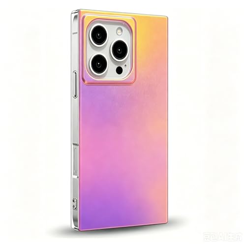 Coque iPhone 16 Pro rectangulaire fine souple au fini rose irisé mat laser
