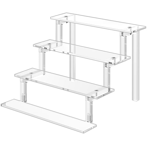 WINKINE Acrylic Riser Display Shelf, Display Riser Compatible with Funko POP Figures, 4 Tier