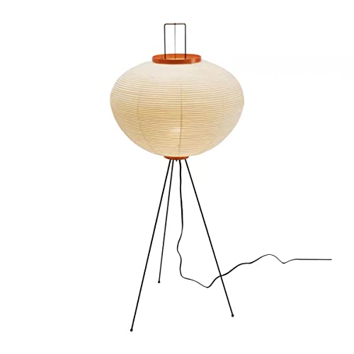 Stehlampe aus Papier, japanische Laterne des Morden-Festivals, Stehlampe und Lampenkäfig aus Papier und Chrom (warmes Licht 3000 K), modern, klassisch, E26, für Tischlampe