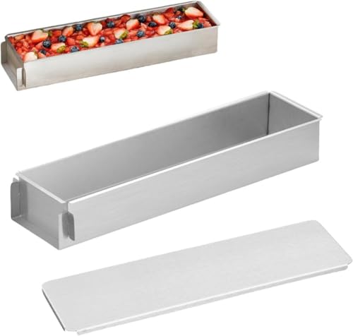 Gaxcent Rechteckige Kuchenform mit Deckel, Silber, 40cm