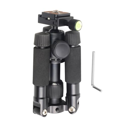 Akozon Trípode de Aleación de Aluminio, Minikit Compacto de Escritorio, Cabezal Esférico, Cámara DSLR, Mesa, Selfie, Fotografía Macro, DV, Accesorios Digitales de ángulo bajo