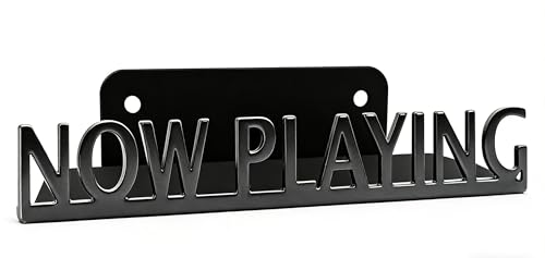 Vinyl Record Stand Wall Mount Album Player Display LP Shelf Black Decoration Vintage Organization for Music Lovers Accessory Hanging Storage Holder Room Steel Gift Ideas Lover Metal (NOW PLAYING)