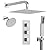 GRANDJOY Dual Rainfall Shower head System, 12" Wall Mount Bathroom Shower Faucet with Handheld Sprayer, Brushed Nickel