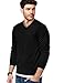 COOFANDY Men's Fashion V Neck Sweater Knit Slim Fit Long Sleeve Sweater Pullover Black