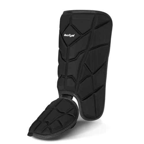 Beutyal Batter\'s Leg Guards, Baseball Softball Leg Foot Guard with Adjustable Straps for Youth