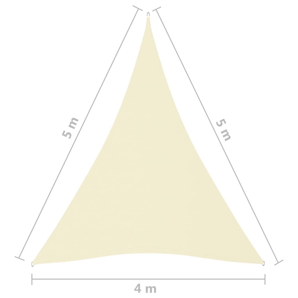 INLIFE Sonnensegel Oxford-Gewebe Dreieckig 4x5x5 m Creme