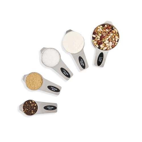 Set de 5 tazas medidoras magnéticas de acero inoxidable miniatura 4