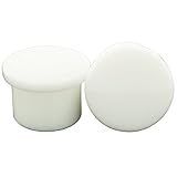 Pair of Glass Single Flared Solid Plugs: 00g, White