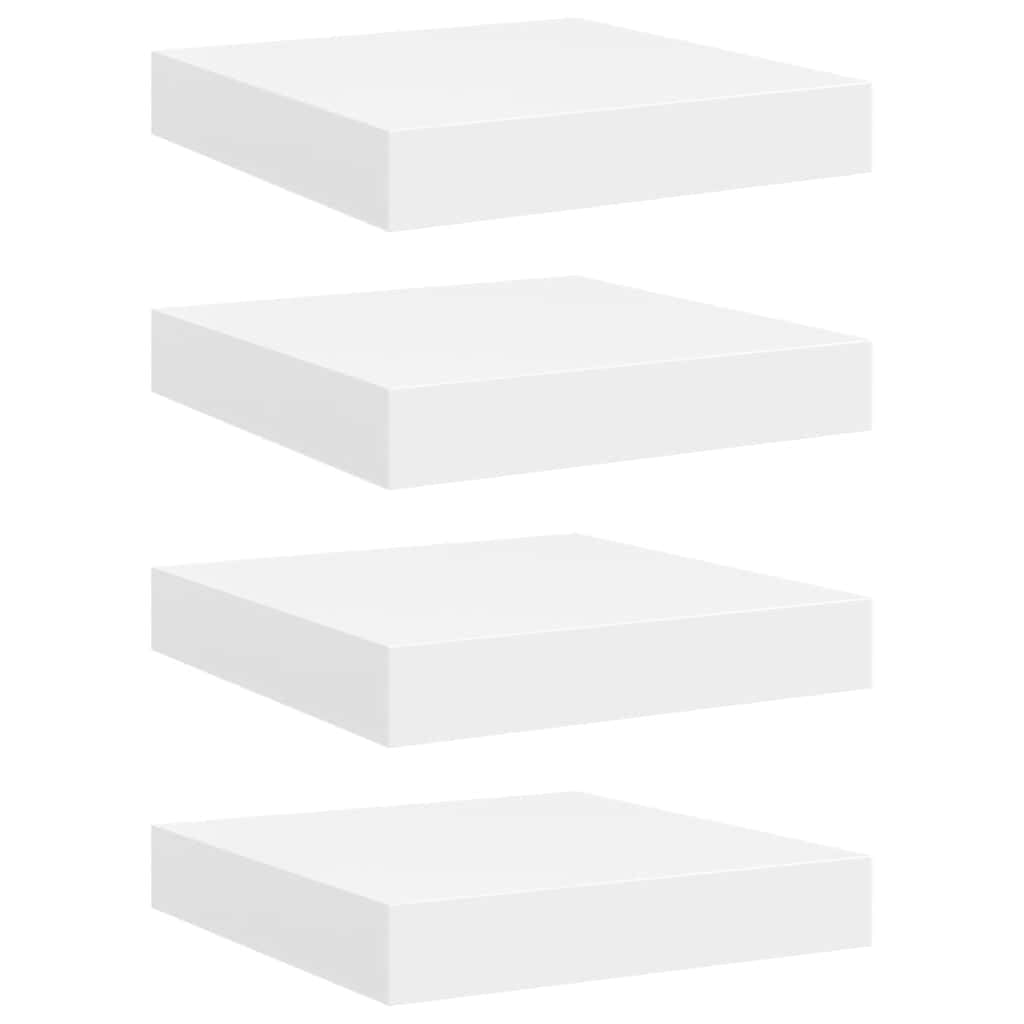 vidaXL Półki ścienne, 4 szt., białe, 23 x 23,5 x 3,8 cm, MDF