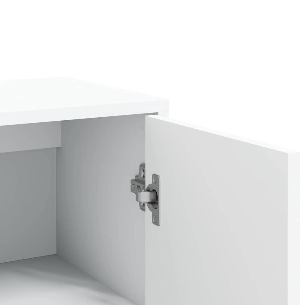 vidaXL Aparador, Alacena Alta con Almacenamiento, Armario Auxiliar de Buffet, Mueble para Salón Cocina Pasillo, Madera de Ingeniería Blanco