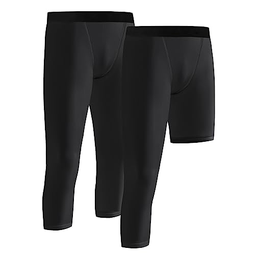 Blaward Youth Boy’s Compression Leggings 2 Pack Athletic Tights Pants Base Layer Under Pants for Sports Basketball Running