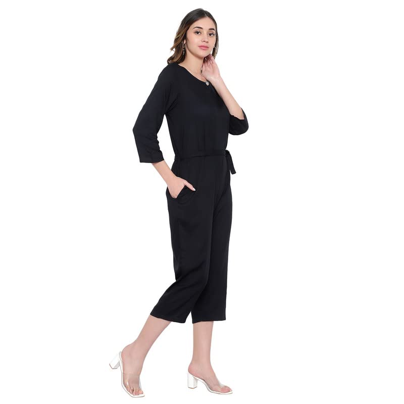 Image of Women's Knee Length Full sleeves jumpsuit (multicolor)