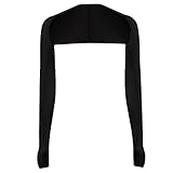 Women's Cool Shawl Arm Sleeves with Finger Holes Premium Sun Protection Arm Sleeves for Golf Fishing Running Outdoor Sport (black)