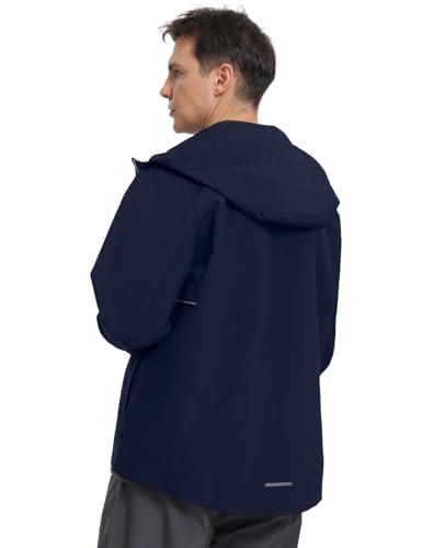 Mens Rain Jacket Waterproof Lightweight Windbreaker Hooded Softshell Jacket for Hiking Travel Outdoor Performance3
