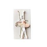 Linda bailarina en movimiento divertida molde de silicona 3D para hacer bloques de hielo, caramelos, fondant, chocolate, goma, jabón, pastel, mousse, gelatina, decoración de velas