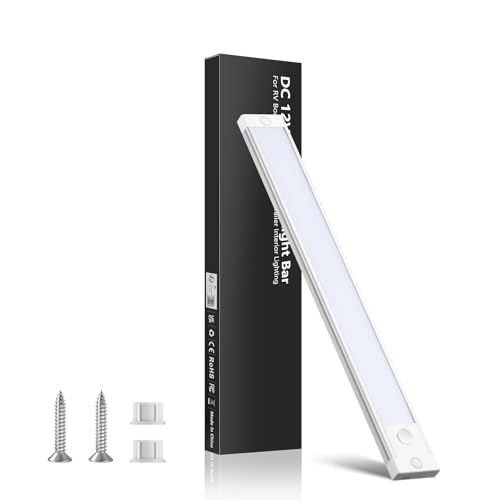 Obeaming 12V Interior LED Light Bar 12 Volt Rigid Linear Light Strip Light 470lm 4.5W Bar for Campervan Boat Truck (5000K/1 Pack)