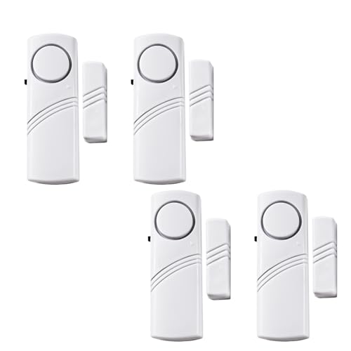 4 Pack Door Window Alarm Magnetic Sensor Alert Home Security System for House and Office