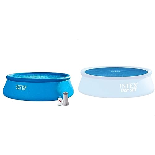 Intex - 26168NP - Kit Piscine Easy Set Autoportante (Ø) 4,57 X (H) 1,22M & 29023 - Bâche A Bulles Diam 4,48M pour Piscine Diam 4,57M
