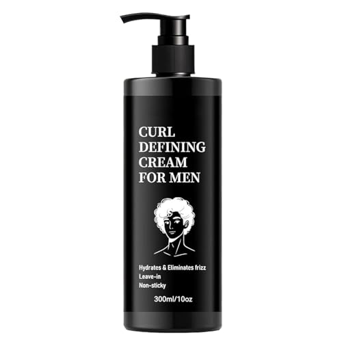 Crema Para Hombre - Potenciador De Rizados Crema Hidratante Sin Aclarado 300ml - 300ml Control Frizz No Grasa Tratamiento Sin Aclarado Definen Humectación Cabello Para Hombre Casa Viaje