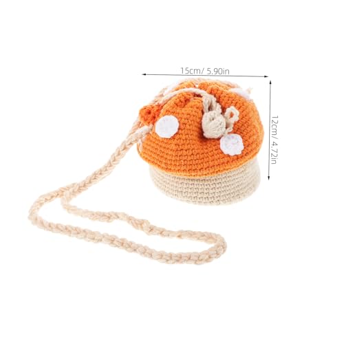 Pochette compacte crochetée Beaupretty au design champignon