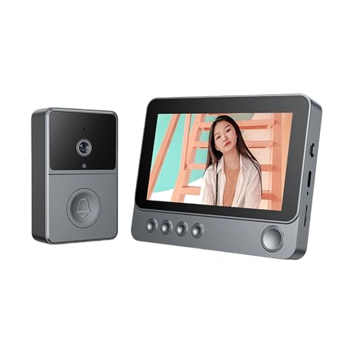 VEKELETE Videoportero 2.4G con Pantalla IPS de 4,3 Pulgadas, cámara y Sistema de intercomunicación con Voz bidireccional.