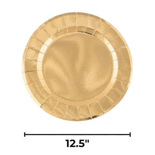 Platos decorativos desechables dorados pack 25 unidades miniatura 4
