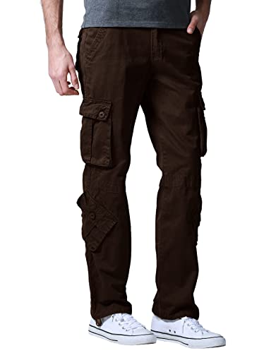 Image of Match Men's Wild Retro Multi-Pockets Utility Casual Cotton Cargo Trousers #3357