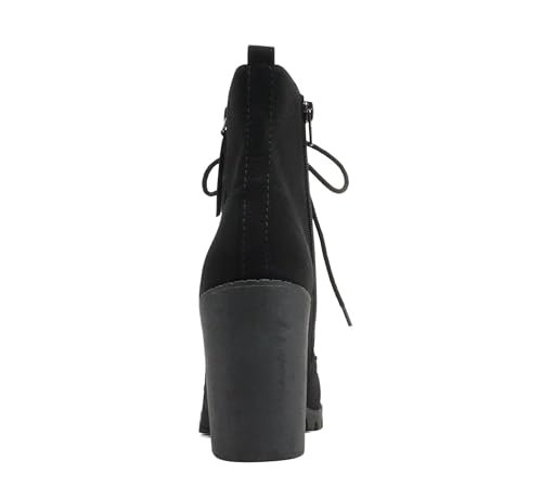 Image of Soda Women's Malia Faux Lace Up Chunky Lug Sole Combat Boot