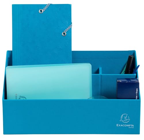 Porte-lettres vertical Exacompta 3 compartiments turquoise pour enveloppe DL et C6