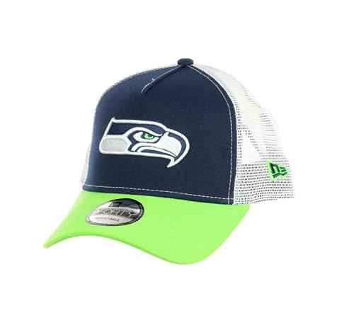 New Era Seattle Seahawks NFL Two Tone Blau Grün Verstellbare 9Forty A-Frame Trucker Cap - One-Size