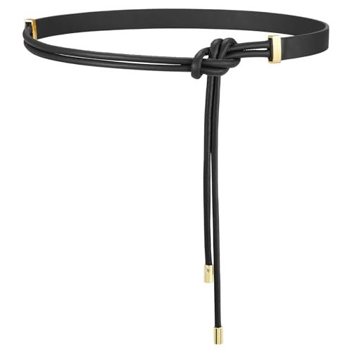 SUOSDEY Women Leather Knotted Thin Waist Belt for Dresses Jeans Pants Ladies Waist Rope Belts,Width 0.75'