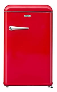 Akai CLASS131KRD - Frigorifero monoporta, 130 litri, colore Rosso, classe energetica E