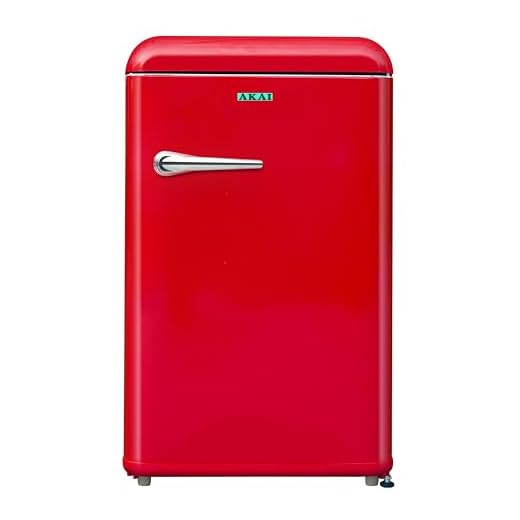 Akai CLASS131KRD - Frigorifero monoporta, 130 litri, colore Rosso, classe energetica E