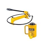 20T Hydraulic Jack with CP-700 Hand Pump, Hollow Single-Acting Cylinder, 4in Stroke, Heavy-Duty Push & Pull Tool for Automotive & Industrial Applications