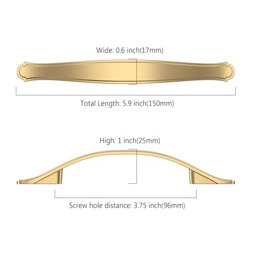 Image of Asidrama 10 Pack 3.75 Inch(96mm) Champagne Bronze Kitchen Cabinet Handles Cabinet Pulls Kitchen Cabinet Hardware for Cupboard Drawer Pulls