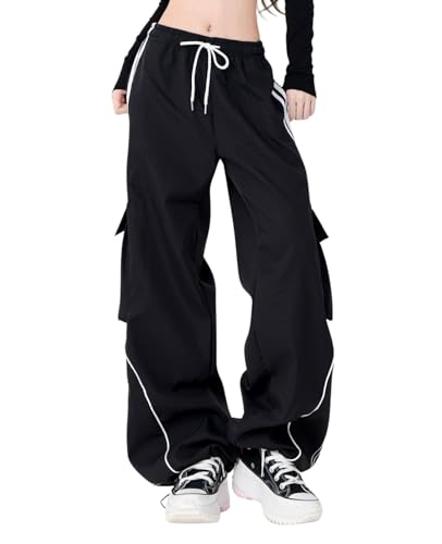 Cargo Sweatpants for Men Women High Waisted Straight Leg Baggy Sweatpants Hip Hop Track Pants Casual Trousers2