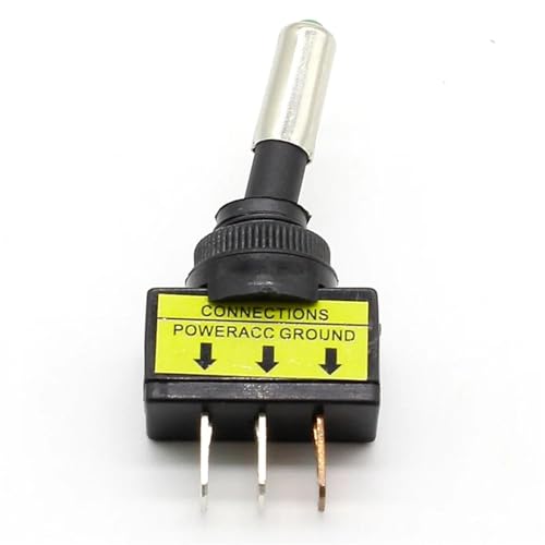 Interruptor basculante de 12V de 3 pines SPST con luz verde brillante para panel de coche 2